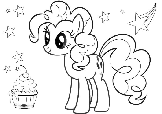 Online coloring book: Pinkie Pie Keeping The Cupcakes coloring page